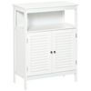 Mueble Auxiliar De Baño 2 Puertas De Mdf Kleankin 60x30x81,6cm-blanco