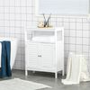 Mueble Auxiliar De Baño 2 Puertas De Mdf Kleankin 60x30x81,6cm-blanco