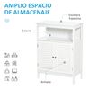 Mueble Auxiliar De Baño 2 Puertas De Mdf Kleankin 60x30x81,6cm-blanco