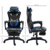 Silla Gaming Reclinable Con Reposapiés Vinsetto 65x70x125cm – Azul