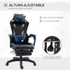 Silla Gaming Reclinable Con Reposapiés Vinsetto 65x70x125cm – Azul