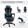 Silla Gaming Reclinable Con Reposapiés Vinsetto 65x70x125cm – Azul