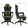 Silla Gaming Reclinable Con Reposapiés Vinsetto 65x70x125cm – Verde