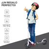 Patinete Plegable Para Niños Con Freno Blanco Homcom