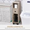 Armario De Baño De Aglomerado De Madera Homcom 18x30x68,5 Cm-roble