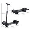 Scooter Plegable Ajustable Con Música Luces Negro Homcom