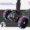 Scooter Plegable Ajustable Con Música Luces Negro Homcom