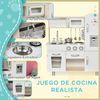 Cocina De Juguete Con Fregadero Y Microondas Blanco Homcom