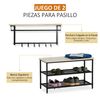 Zapatero Con Banco Y Perchero De Melamina Metal Homcom 75x30x45 Cm