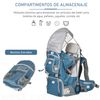 Mochila Portabebés Plegable Ajustable Ergonómica De Bebé Azul Homcom