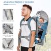 Mochila Portabebés Plegable Ajustable Ergonómica De Bebé Azul Homcom