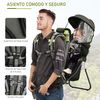 Mochila Portabebés Plegable Con Techo Impermeable Verde Homcom