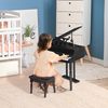 Piano De Cola Para Niños 30 Teclas Con Taburete Atril Negro Homcom