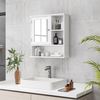 Armario De Baño Con Espejo De Mdf Vidrio Kleankin 60x18x63cm - Blanco