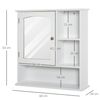 Armario De Baño Con Espejo De Mdf Vidrio Kleankin 60x18x63cm - Blanco