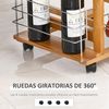 Carrito De Cocina De Metal Madera De Pino Homcom 47x37x83 Cm-madera