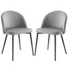 2 Sillas De Comedor De Terciopelo Espuma Metal Homcom 49x50x77cm-gris