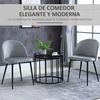 2 Sillas De Comedor De Terciopelo Espuma Metal Homcom 49x50x77cm-gris