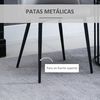 2 Sillas De Comedor De Terciopelo Espuma Metal Homcom 49x50x77cm-gris