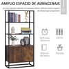 Estantería De Melamina De Madera Metal Homcom 76x33x162,5 Cm - Marrón