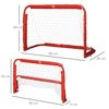 Set De 2 Porterías Fútbol Homcom Metal Poliéster, 90x36x60 Cm, Rojo