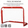 Set De 2 Porterías Fútbol Homcom Metal Poliéster, 90x36x60 Cm, Rojo