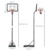 Canasta De Baloncesto Homcom Acero Pe Pvc, 90x165x352 Cm, Negro