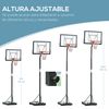 Canasta De Baloncesto Homcom Acero Pe Pvc, 90x165x352 Cm, Negro