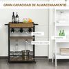 Carro De Cocina De Metal Melamina De Madera Homcom 77x44,5x91cm-negro