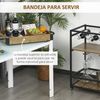 Carro De Cocina De Metal Melamina De Madera Homcom 77x44,5x91cm-negro