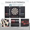 Diana Electrónica 12 Dardos Homcom Mdf, Pp Y Ps, 51x6,5x57 Cm, Negro