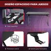 Mesa Gaming De Aglomerado Y Acero Homcom 120x65x74,5 Cm - Negro