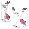 Bicicleta Estática Homcom Acero Y Pvc, 97x43x109cm, Rosa Y Blanco