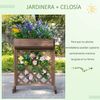 Jardinera Con Enrejado De Madera 68x30x85,5 Cm - Outsunny. Marrón