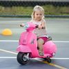 Moto Eléctrica Vespa Para Niños 18-36 Meses Faro Bocina Rosa Homcom