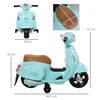 Moto Eléctrica Vespa Para Niños 18-36 Meses Faro Bocina Verde Homcom