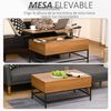 Mesa De Centro Elevable De Mdf, Metal Homcom 90x60,5x45,5 Cm - Teca