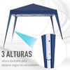 Carpa Plegable De Tela Oxford Y Acero 240x240x250cm - Outsunny. Azul