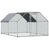 Gallinero De Metal, Alambre, Tela Oxford 2,8x3,8x1,95m - Pawhut.plata