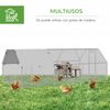 Gallinero De Metal, Alambre, Tela Oxford 2,8x5,7x1,95m - Pawhut.plata