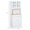 Alacena Cocina De Mdf, Madera De Caucho Homcom 68x39,5x170cm - Blanco