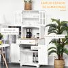 Alacena Cocina De Mdf, Madera De Caucho Homcom 68x39,5x170cm - Blanco