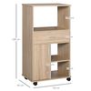 Carro Cocina Para Microondas De Melamina Homcom 60x40x108 Cm - Roble