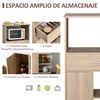 Carro Cocina Para Microondas De Melamina Homcom 60x40x108 Cm - Roble