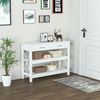 Mesa Consola De Recibidor De Mdf Y Metal Homcom 105x40x76 Cm - Blanco