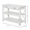 Mesa Consola De Recibidor De Mdf Y Metal Homcom 105x40x76 Cm - Blanco