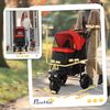 Carrito Mascotas De Acero Tela Oxford 109,5x57,5x106,5cm-pawhut.rojo