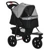 Carrito Mascotas De Acero Tela Oxford 109,5x57,5x106,5cm-pawhut.gris