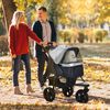 Carrito Mascotas De Acero Tela Oxford 109,5x57,5x106,5cm-pawhut.gris