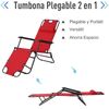 Tumbona Reclinable De Metal, Tela Oxford 135x60x89cm-outsunny. Rojo